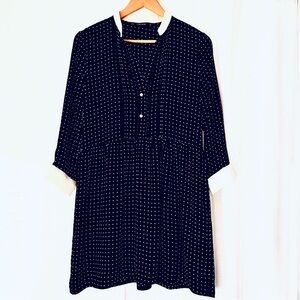 Zara chiffon Black and White Polka Dot Midi Dress size M